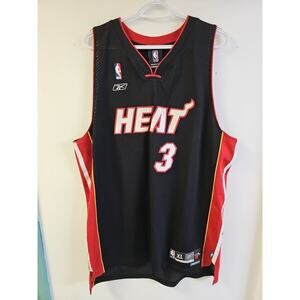 Dwayne Wade Miami Heat Reebok Jersey Mens Size XL Stitched Black NBA #3